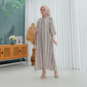 biansastyle daster rayon lengan 3/4 motif salur