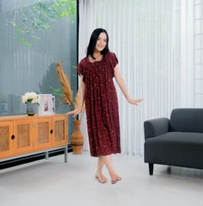 dress daster kerut faniya rayon kekinian terbaru home wear by biansa style